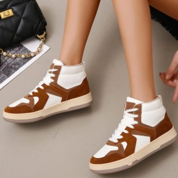 colorblock  lace  up  front  skate  shoes  1