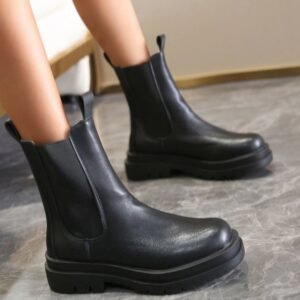 minimalist  chunky  chelsea  boots