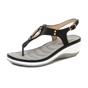 summer  fashion  sweet  beaded  clip  toe  flats  bohemian  metal  sandals