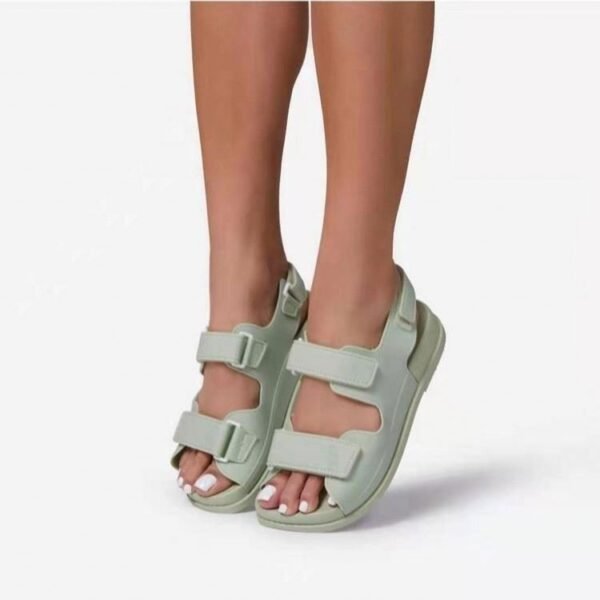flat  open  round  toe  buckle  sandals
