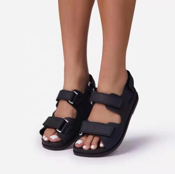 flat  open  round  toe  buckle  sandals