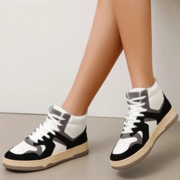 colorblock  lace  up  front  skate  shoes  1