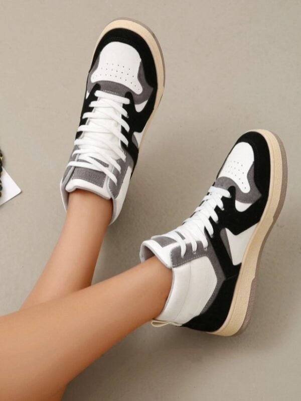 colorblock  lace  up  front  skate  shoes  1
