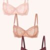 3 Pack Sexy Lace Balconette Bra