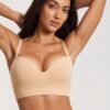 Ribbed Wireless Push Up Bra