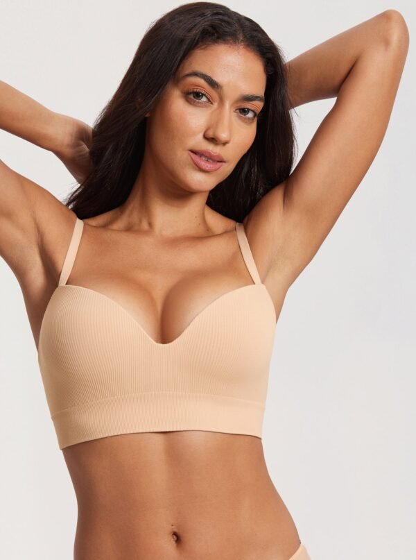 Ribbed Wireless Push Up Bra
