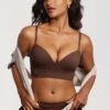 Ribbed Wireless Push Up Bra