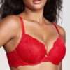 Lacy Underwire Plunge Push Up Bra