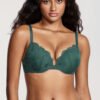 Lacy Underwire Plunge Push Up Bra