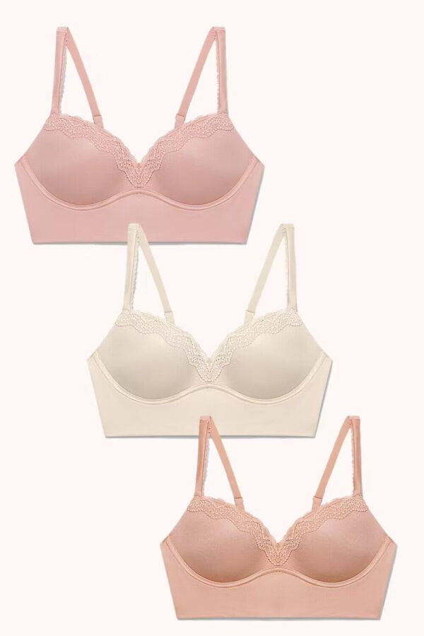 3 Pack Soft Wireless Push Up Bra
