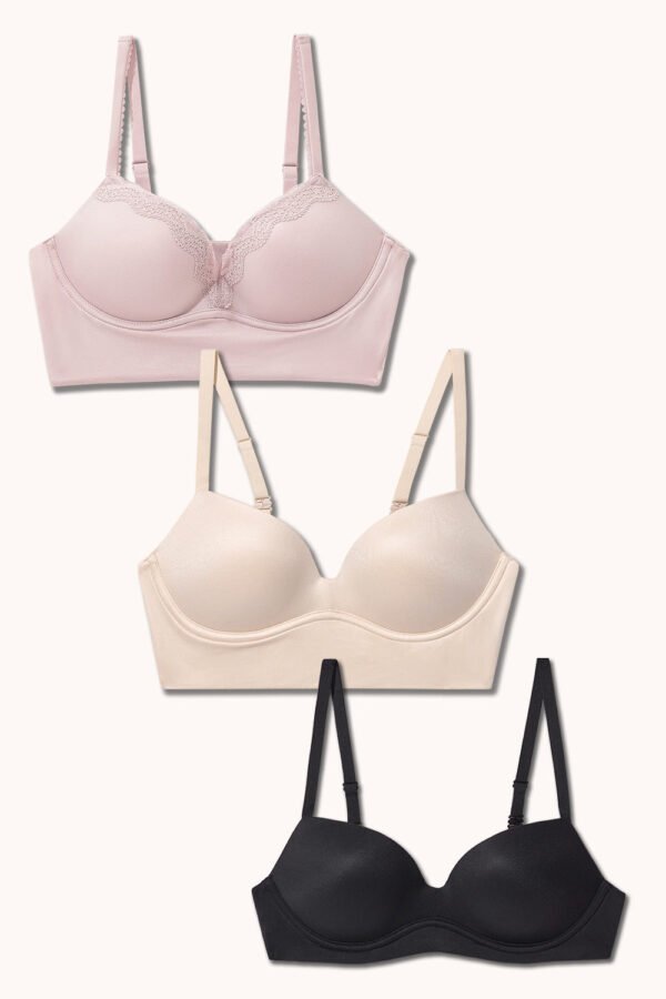 3 Pack Wireless Push Up Bra