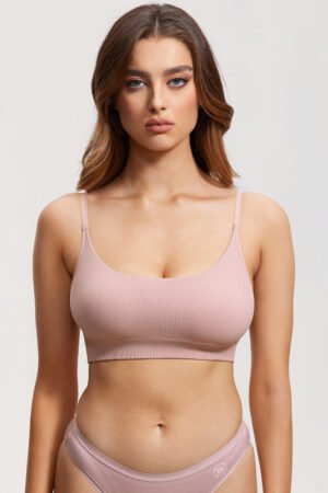 Ribbed Scoop Neck Seamless Bralette