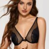 Mesh Lace Plunge Minimizer Bra
