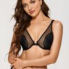 Mesh Lace Plunge Minimizer Bra