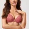 Lacy Underwire Plunge Push Up Bra