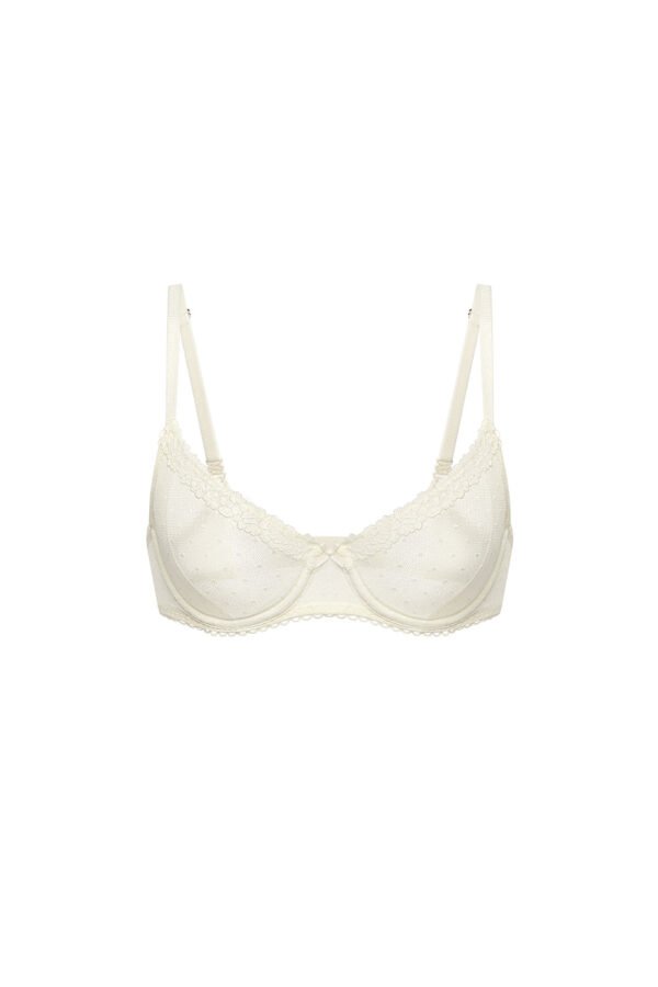 Natural See-Through Lace Demi Bra