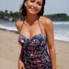 Vintage One Piece Strapless Swimdress